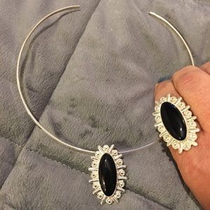 Sterling & Black Onyx Necklace and Ring set